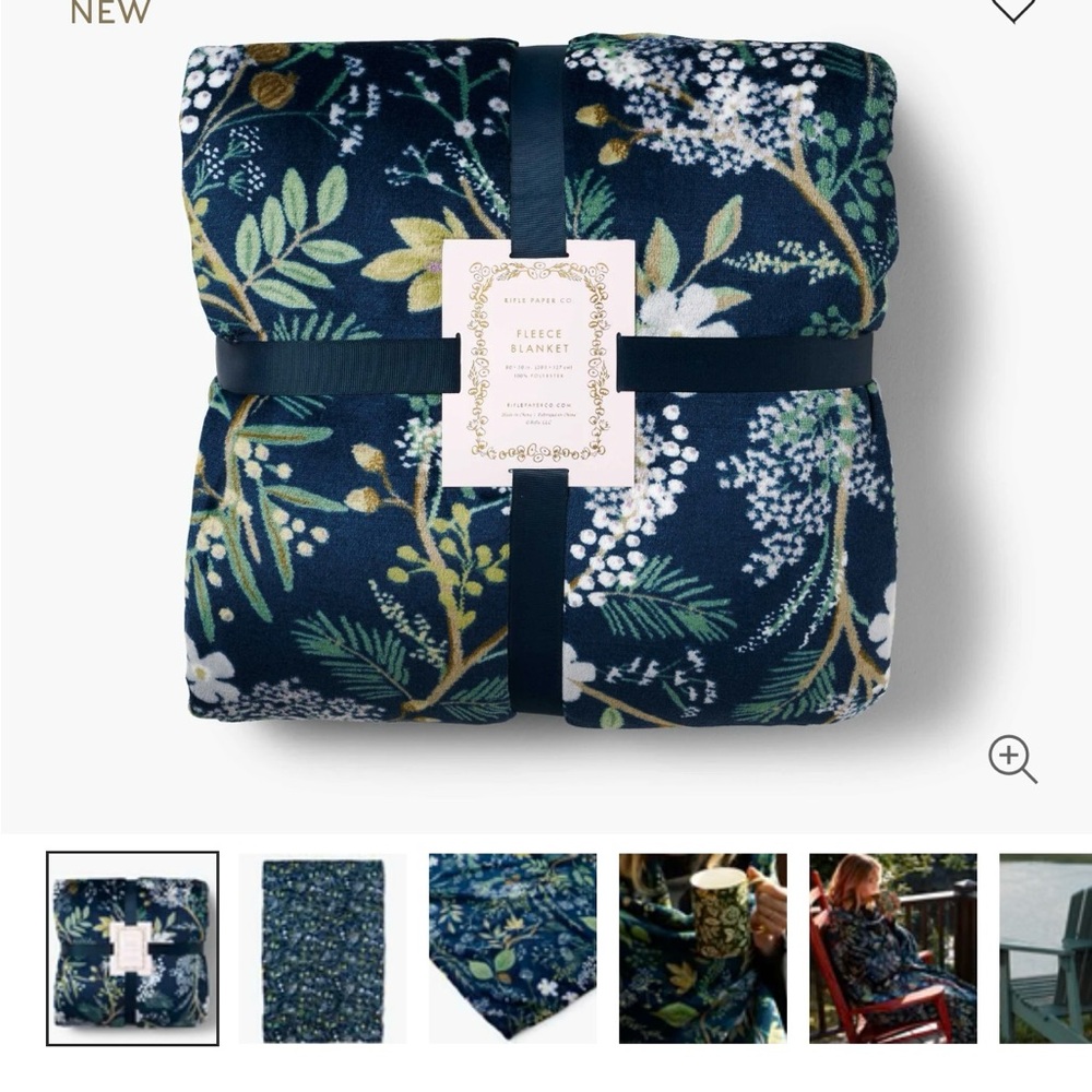 Rifle Paper Co. fleece blanket